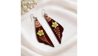 Handcrafted Painting Wood Earrings Made in Bali